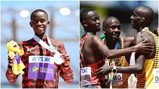 Stanley Mburu wins Kenya's third medal at World Championships as Ugandan Joshua Cheptegei storms to victory