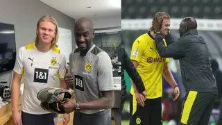 Dortmund's goal machine Erling Haaland gifts Ghanaian coach Otto Addo pair of Jordan sneakers