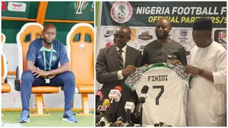 NFF Unveils Finidi George As Super Eagles Coach, Announces Duration of Contract, Assistant Managers