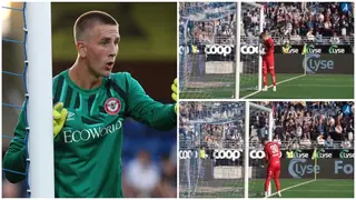 Hilarious moment goalkeeper is caught on camera moving goalposts closer together