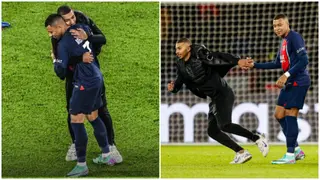 Kylian Mbappe: Lovely Moment PSG Star Hugged a Pitch Invader During UCL Game, Video