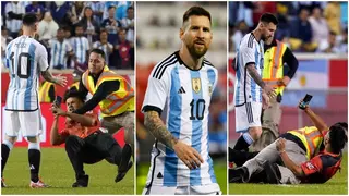 Lionel Messi: Argentina star ambushed twice by pitch invaders during friendly against Jamaica