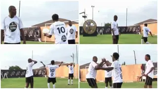 Okocha Wows Kalusha Bwalya, Other Africa Legends With Rare Skill Before Scoring Insane Goal; Video Drops