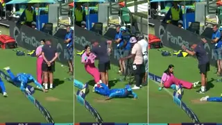 Video: Popular Cricket Presenter Wiped Out by Fielder on the Boundary in SA20