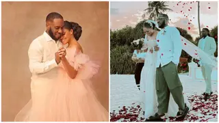Jay Jay Okocha Renews Wedding Vows, Celebrates 25th Anniversary With Nkechi in Maldives