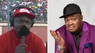 Comedian Skhumba roasts Moroka Swallows, Baba Mthethwa and Steve Khompela as a commentator