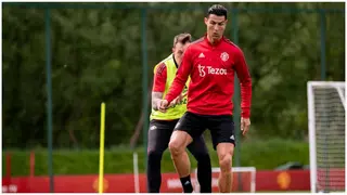 Cristiano Ronaldo resumes training with his Man United teammates despite exit rumours