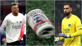 Mbappe reacts as AC Milan fans throw fake money at PSG goalkeeper Gianluigi Donnarumma