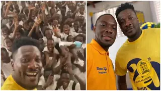 Heartwarming Video of Ghana Legend Asamoah Gyan Joining Anniversary Celebrations at Former High School Emerges