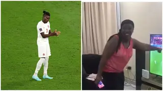 Excited Nigerian Mum Jumps in Wild Celebration After Spotting Her Son Playing at World Cup on TV, Video