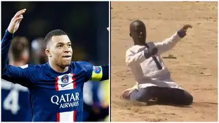 Little African boy celebrates like Mbappe after scoring beautiful goal, breaks the internet; video