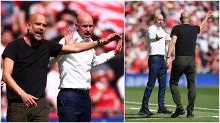 Guardiola had heated argument with Erik ten Hag during FA Cup final