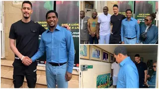 Injured Arsenal William Saliba visits Cameroon as part of recovery, meets legendary Samuel Eto'o