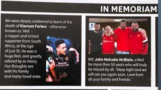 Slain rapper AKA is honoured by his favourite club Manchester United
