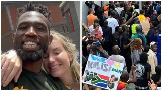 Rugby World Cup: Fan Embarrassed After Hitting Siya Kolisi’s Wife With Ball During Celebrations