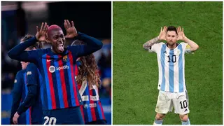 Asisat Oshoala Copies Messi’s Celebration After Scoring for Barcelona