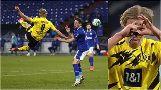 Erling Haaland scores wonder goal for Dortmund as Jadon Sancho breaks Bundesliga record against Schalke