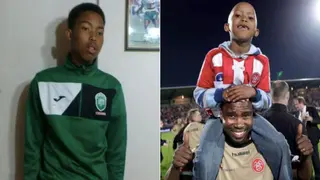 Legend Siyabonga Nomvete happy that his son has followed in his footballing footsteps, but warns him to focus