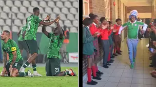 AFCON: Nigerian Teacher Gets Students’ Guard of Honour After Super Eagles’ South Africa Win, Video