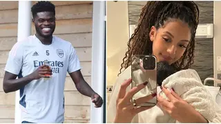 Thomas Partey Welcomes First Child Together with Girlfriend Janine Mackson: Photos