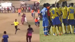 Video of Ghanaian referee running for his life in a Division One game drops