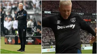 David Moyes offers a cheeky apology after seeing red in West Ham's defeat in the Europa League