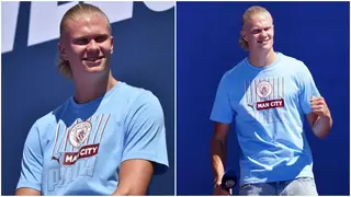 Erling Haaland sends early warning shots to rival club during his presentation as Manchester City player