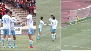 Japan amateur side goes viral for 'worst free kick routine'
