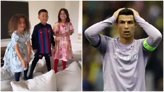 Footage of Ronaldo’s Youngest Son Singing and Dancing in Barcelona Shirt Causes Stir Online