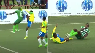 The Absolutely Worst Tackle Caught on Video Between Mamelodi Sundowns and NFPL All Stars