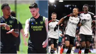 Two Arsenal stars spotted in heated argument during Fulham defeat