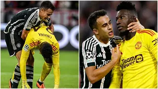 Andre Onana Consoled by Sergio Reguilon After Howler Against Bayern Munich