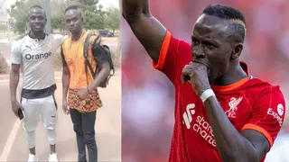 Liverpool Star Sadio Mané Meets Look Alike While on International Duty With Senegal