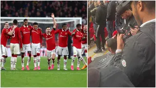 Fan spotted getting haircut during Man Utd v Brighton game at Wembley