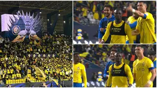 Ronaldo Urges Mane to Celebrate With Al Nassr Fans After Display of Tifo During Etiffaq Game: Video