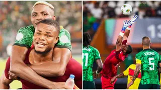 Victor Osimhen Pulls Nwabali to Nigeria Fans to Applaud Goalie For Heroic Display Vs Angola: Video