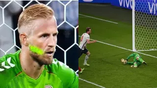 England vs Denmark: Fans Angered After Schmeichel Had Laser Shone at Him Before Kane's Penalty