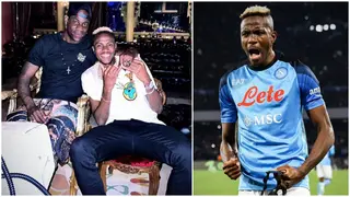 Mario Balotelli hangs out with Nigerian striker Victor Osimhen to celebrate league triumph