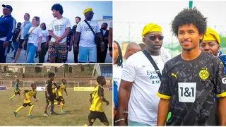 Karim Adeyemi: Dortmund Star Visits Nigeria, Joins Children's End of Year Party in Lagos