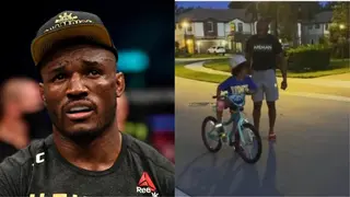 Video of Nigerian UFC Champion Usman Helping His 6-Year-Old Daughter Conquer Her Major Fear Goes Viral