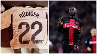 Antonio Rudiger: German Star Gifts Nigerian Striker Victor Boniface Signed Real Madrid Jersey