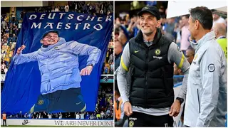 Wholesome Footage of Thomas Tuchel Reacting to His Banner at Stamford Bridge Emerges