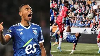 Video Drops As Ghanaian Defender Scores Glorious Bicycle Kick in French Ligue 1