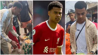 Video: Liverpool Striker Cody Gakpo Spotted Feeding Homeless Children in Togo