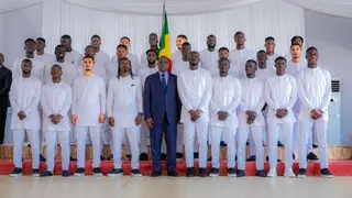 Reigning African Champions Senegal Arrive in Abidjan After All White Themed Send Off: Video