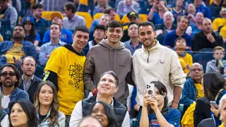 Barcelona Stars Pedri and Eric Garcia Watch Warriors Crush Lakers in Game 2