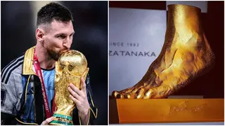 Video: How Messi had his left foot immortalised in a golden cast worth $5.3 million