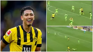 Watch Jude Bellingham score brilliant yet bizarre goal for Dortmund vs Wolfsburg