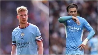 Manchester City star Kevin De Bruyne leaps to Jack Grealish's defence
