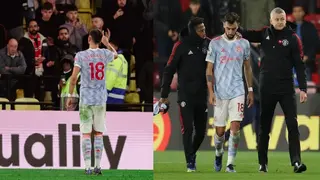 Bruno Fernandes Spotted Arguing with Manchester United Fans After Humiliating Defeat to Watford